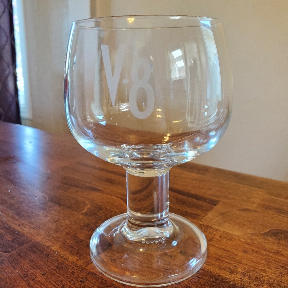V-8 Logo Bloody Mary Glass Goblet